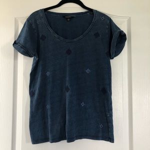 Lucky Brand Denim Look Tee with Embroidery